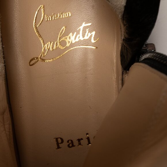 Christian Louboutin Liliboot - Black Suede Knee-High Boots 37.5 - Picture 8 of 10